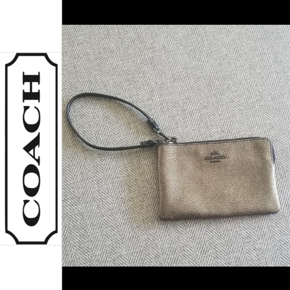 Coach metallic wristlet